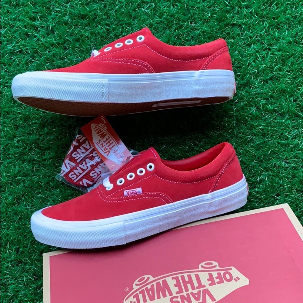 VANS ERA PRO SUEDE RED/WHITE Men’s - Picture 5 of 16